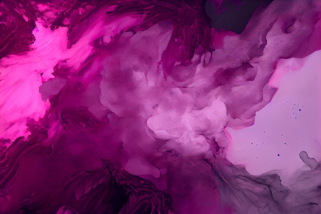 Fundo abstrato de tinta acrílica em cores rosa e roxas criadas digitalmente generative ai