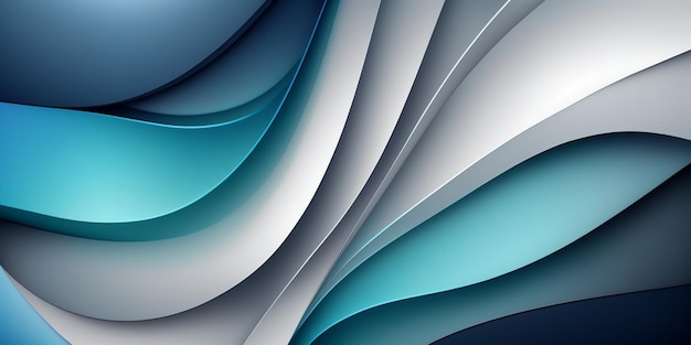 Fundo abstrato de um azul e branco com linhas onduladas generative ai