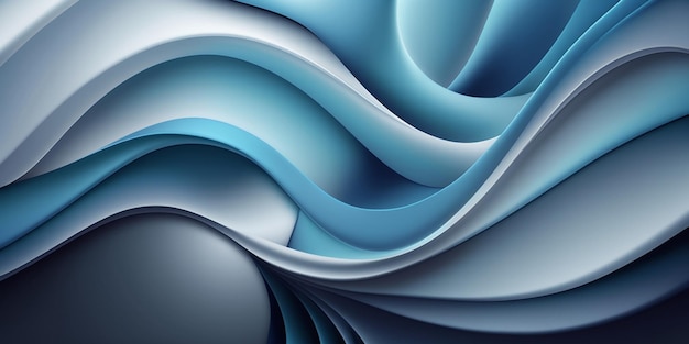 Fundo abstrato de um design ondulado azul e branco generativo ai