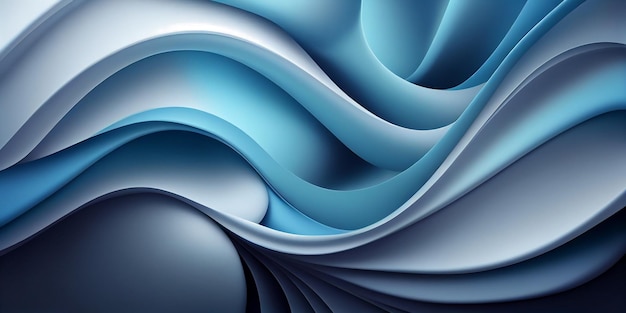 Fundo abstrato de um design ondulado azul e branco generativo ai