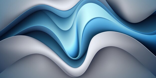 Fundo abstrato de um design ondulado azul e branco generativo ai