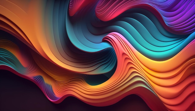 Fundo abstrato de uma onda horizontal abstrata na cor Generative Ai