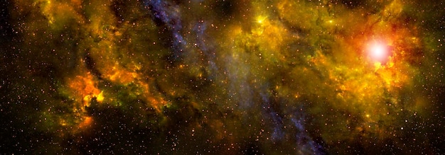 Foto fundo abstrato do espaço com céu estrelado e nebulosa colorida