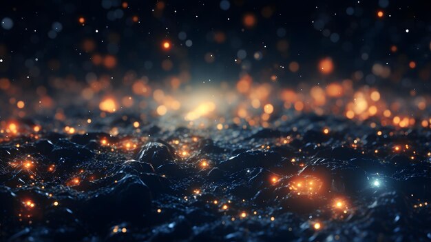 Fundo abstrato do espaço com estrelas e renderização em 3d da nebulosa