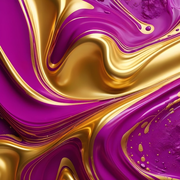 Foto fundo abstrato dourado e roxo renderização 3d ilustração 3d