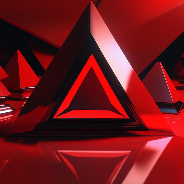 Fundo abstrato em forma de triângulo vermelho
