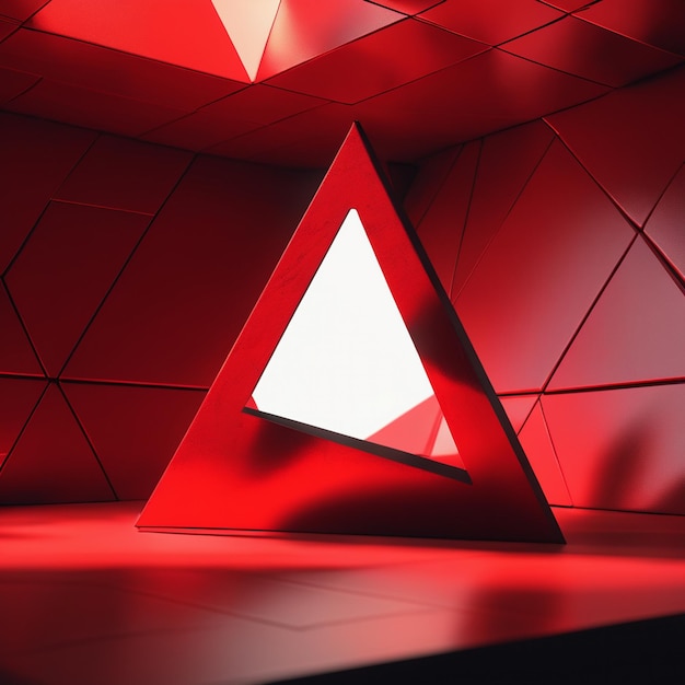 Fundo abstrato em forma de triângulo vermelho