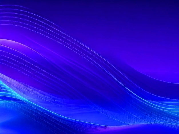 Fundo abstrato escuro com ondas brilhantes Elemento de design de linha móvel brilhante Roxo azul moderno