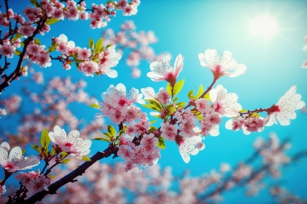 Fundo abstrato floral da primavera da flor da flor de cerejeira na primavera