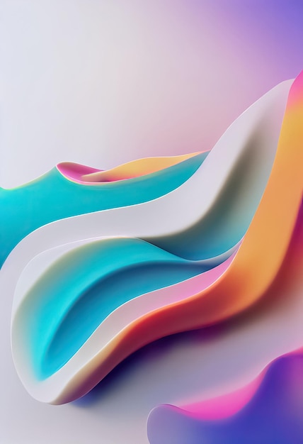 Fundo abstrato líquido ondulado de cores brancas e neon Cenário de design de tecnologia da moda