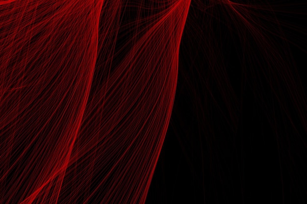 Fundo abstrato liso da onda da raia da luz vermelha. Abstrato base de tecnologia de onda fractal vermelho.