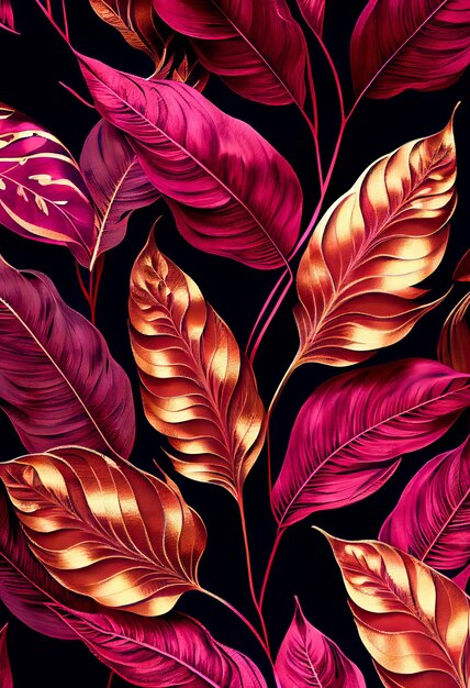 fundo abstrato magenta ouro floral