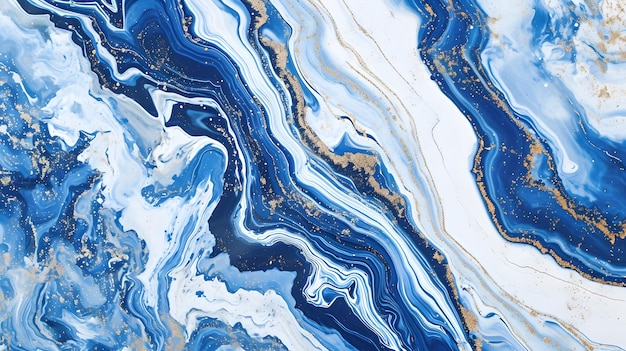 fundo abstrato mármore azul branco com brilho dourado veias textura de pedra