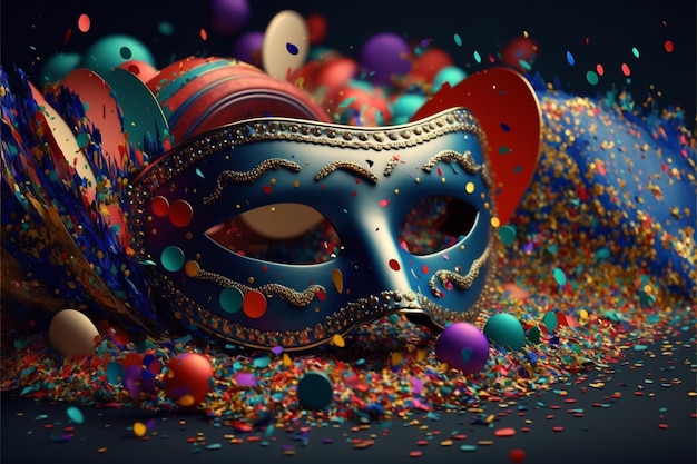 Foto fundo abstrato, máscaras de carnaval e muito colorido brasileiro