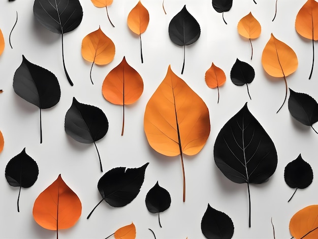 Foto fundo abstrato minimalista com folhas de contorno preto localizadas nas laterais do modelo