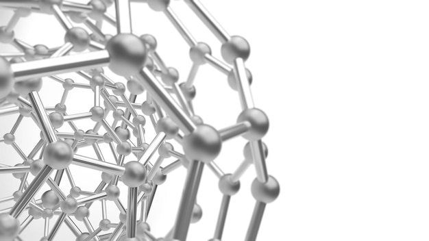 Fundo abstrato Nanotecnologia molda materiais futuros materiais de carbono renderização em 3d