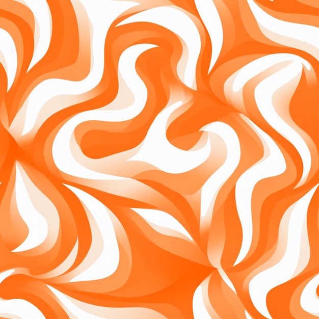 Fundo abstrato ondulado laranja e branco com um padrão de formas onduladas generativas ai