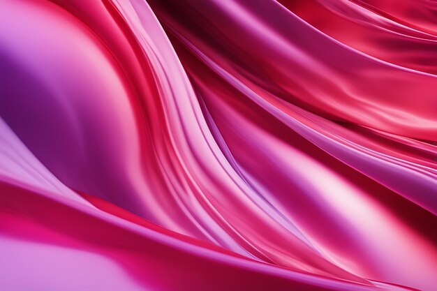 fundo abstrato ondulado realista delicado e elegante pano de seda vermelho e rosa generativo ai