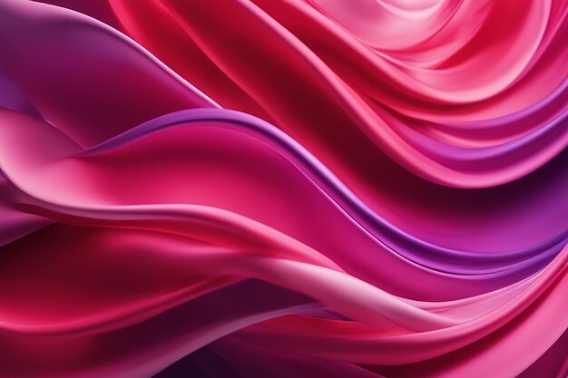 fundo abstrato ondulado realista delicado e elegante pano de seda vermelho e rosa generativo ai