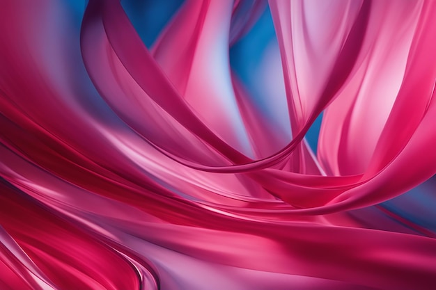 fundo abstrato ondulado realista delicado e elegante pano de seda vermelho e rosa generativo ai