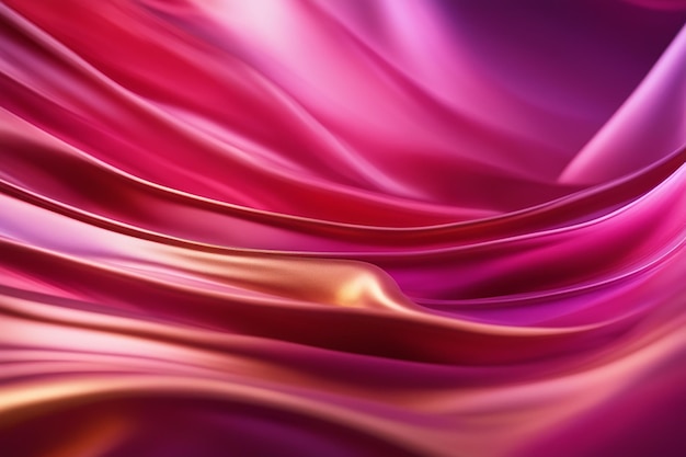 fundo abstrato ondulado realista delicado e elegante pano de seda vermelho e rosa generativo ai