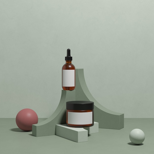 Fundo abstrato para a marca do produto. Mock up cena com espaço vazio. Renderização 3d
