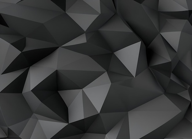 Fundo abstrato poligonal preto textura triangular 3D