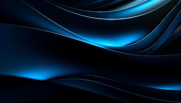 Fundo abstrato preto e azul moderno com um design minimalista Generative ai