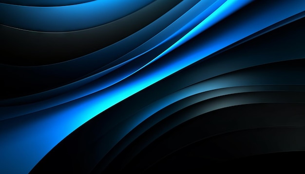 Fundo abstrato preto e azul moderno com um design minimalista Generative ai