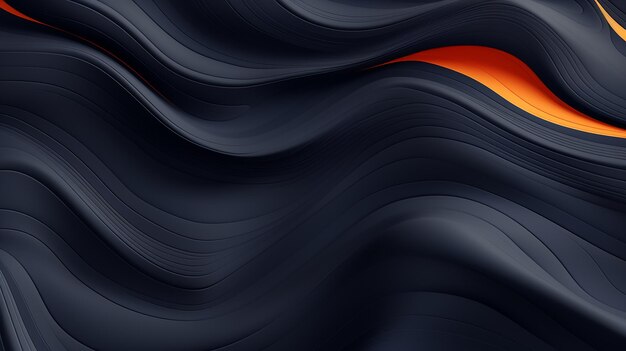 fundo abstrato preto e laranja com uma onda lisa generativa ai