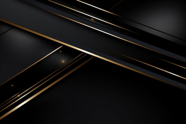 Fundo abstrato preto moderno com linha dourada