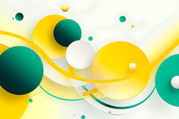 fundo abstrato verde e amarelo com design de ondas AI gerar