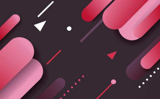 Fundo abstrato vermelho Composição de formas dinâmicas