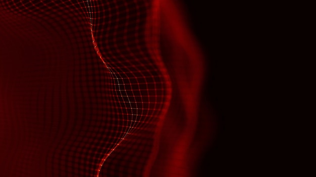 Foto fundo abstrato vermelho da tecnologia onda abstrata da música