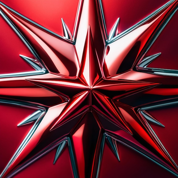 Fundo abstrato vermelho de estrela metálica