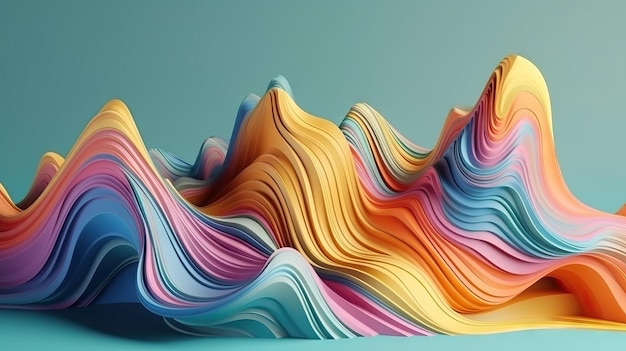 Fundo abstrato vibrante com curvas fluídas fundo de papel de parede linhas coloridas