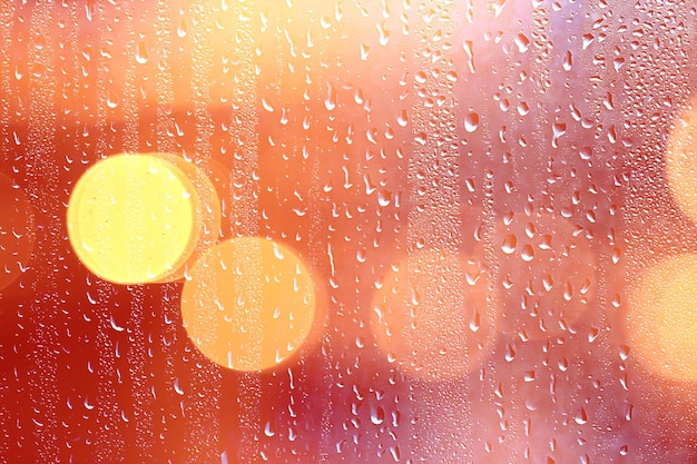 fundo abstrato vidro de chuva / gotas de chuva de clima de outono fora da janela, papel de parede de outubro frio