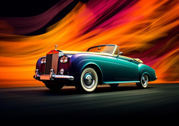 Fundo abstrato vintage rolls royce dawn drophead 1949