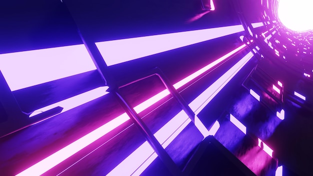Fundo abstratoSci Fi Neon Glowing Laser em Showroom Parking Tube Doorspapel de parede geométrico verticalilustração de renderização em 3D