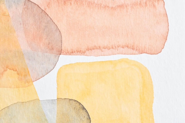 fundo amarelo abstrato colagem de tinta de aquarela manchas e pinceladas de tinta acrílica