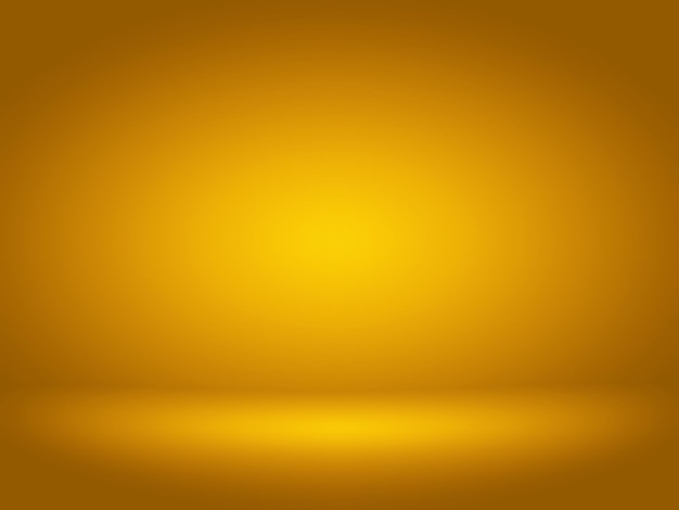 Fundo amarelo abstrato com gradiente suave usado para sala de estúdio de produtos de modelos de web design