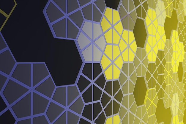 Fundo amarelo com hexágonos