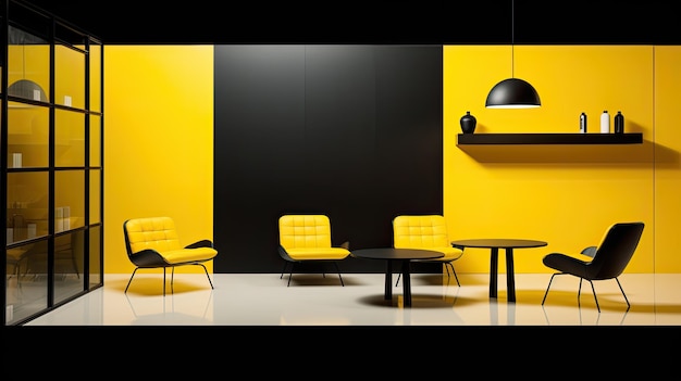 Fundo amarelo e preto de escritório