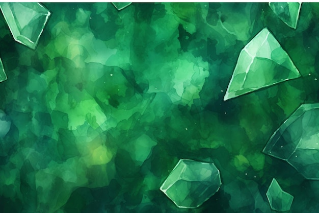 Foto fundo aquarela abstrato com formas geométricas verdes e pretas ilustração