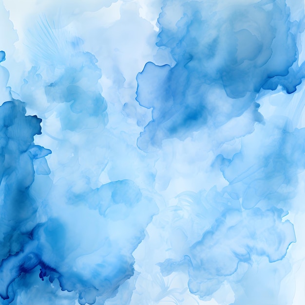 Fundo aquarela azul pintado à mão