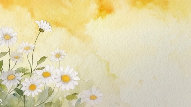 Foto fundo aquarela com um buquê de flores