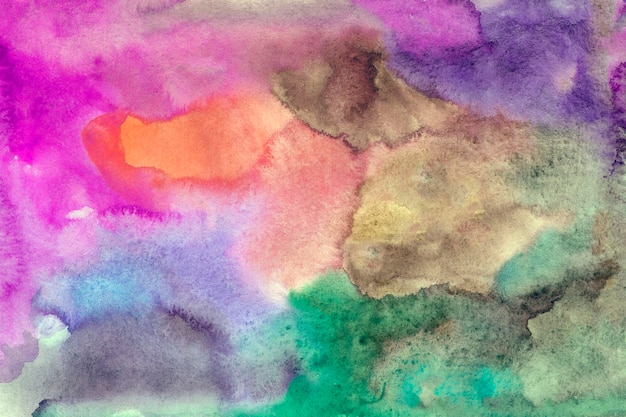 Fundo aquarela desenhado à mão roxo verde rosa