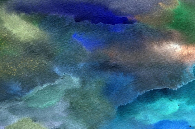 Fundo aquarela desenhado à mão verde azul de alta qualidade