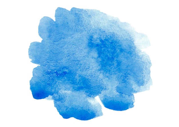 fundo aquarela mancha azul cor isolada