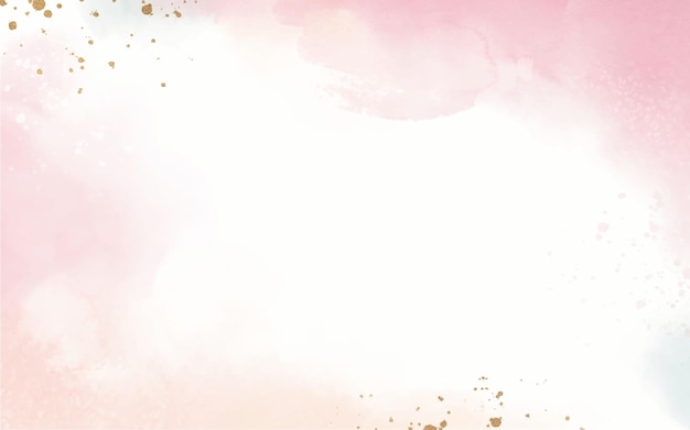 Fundo aquarela rosa com um respingo de ouro